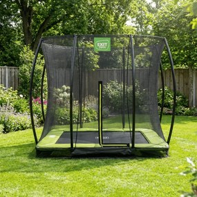 Trampolim retangular de solo Silhouette 153 x 214 cm com rede de segurança - verde