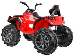 Moto 4 elétrica para crianças 12V 2x45W ATV com Rodas Espuma EVA, Assento couro ecológico, som Crianças Até 30Kg Vermelha