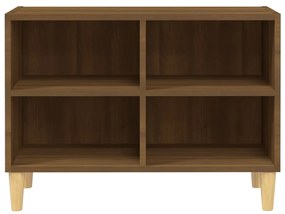 Móvel TV pernas madeira maciça 69,5x30x50 cm carvalho castanho