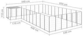 Canil 19,36 m² aço prateado