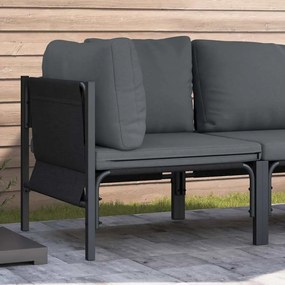 vidaXL Móveis para Exterior com almofada com travesseiro Antracite Aço