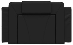 Almofadão de cabeceira 90 cm couro artificial preto