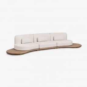 Sofá Modular Reto De Jardim De 3 Peças Em Madeira De Acácia Gerard Marrom Acácia Claro - Sklum