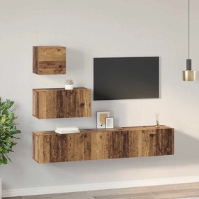 Conjunto de móvel de TV 4 pcs Madeira antiga 80 x 30 x 30 cm