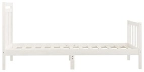 Estrutura de cama 100x200 cm pinho maciço branco