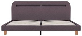 Estrutura cama c/ LEDs em tecido 180x200cm cinzento-acastanhado