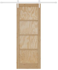Porta Deslizante vidaXL com Conjunto de Ferragens 78x211 cm Madeira Só