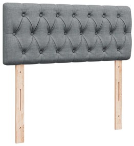 Cama com molas/colchão 120x200 cm tecido cinza-claro