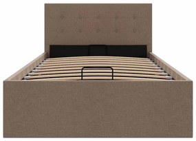 Cama hidráulica c/ arrumação 100x200cm tecido cinza-acastanhado