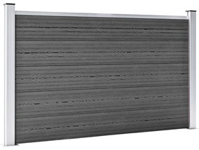Conjunto de painéis de vedação WPC 353x105 cm preto
