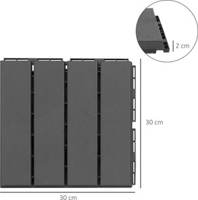 Conjunto de 9 Estrados 30x30 cm com Área de 0,81 m² para Exterior e Interior Estrados com Sistema Clique com Superfície Antiderrapante para Balcão Ter