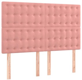 Cama com molas/colchão 140x190 cm veludo rosa