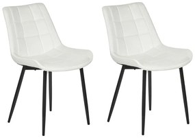 Conjunto de 2 cadeiras de jantar em veludo branco creme MELROSE II Beliani