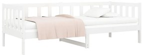 Sofá-cama sem colchão 80x200 cm madeira de pinho maciça branco