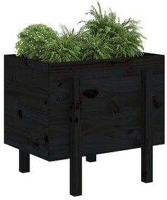 Vaso/floreira de jardim 62x50x57 cm pinho maciço preto