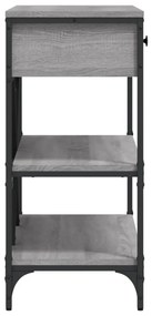Mesa consola gavetas/prateleiras deriv. madeira cinzento sonoma