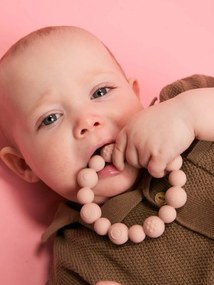 Anel de dentição de pérolas BIBS rosa-blush