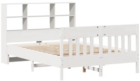 Cama sem colchão 140x190 cm madeira de pinho maciça branco