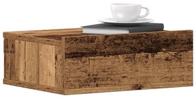 vidaXL Mesa cabeceira suspensa 2 pcs madeira velha 40x32x15 cm