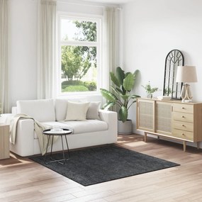 Tapete Shaggy vidaXL com Base de Látex Cinza Escuro 160x160 cm