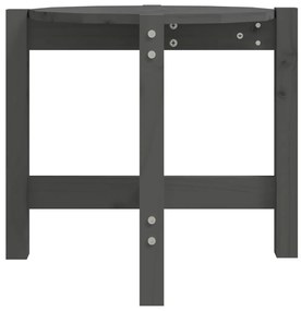Mesa de centro Ø 52,5x45 cm madeira de pinho maciça cinzento
