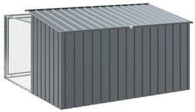 Casota p/ cães c/ parque 197x194x110 cm aço galvaniz. antracite