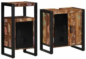 vidaXL Conjunto de Móveis para Banheiro com prateleira com armazenamento com porta 2 pcs