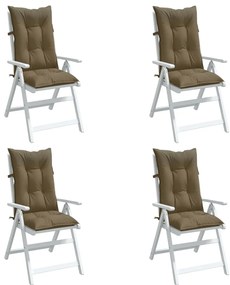 vidaXL Almofadões p/ cadeiras altas 4 pcs mesclado tecido cinza-acas.