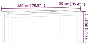 Conjunto de jantar para jardim 7 pcs madeira de teca maciça