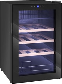 HOMCOM Adega Refrigerada para Vinho 53L com Prateleiras Ajustáveis para 12 Garrafas e 25 Latas, 43x45x64 cm, Preto | Aosom Portugal