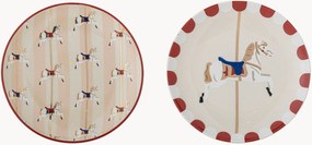 Pratos para sobremesas pintados à mão Merry-Go-Round, conjunto de 2