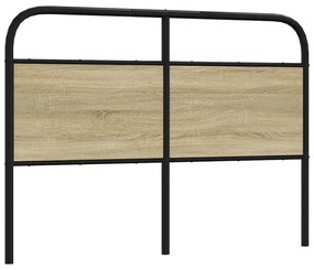 vidaXL Cabeceira de cama 120 cm derivados madeira/aço carvalho sonoma