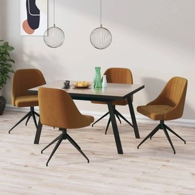 vidaXL Cadeiras de jantar 4 pcs veludo castanho