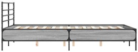Estrutura de cama 140x200 cm derivados de madeira/metal