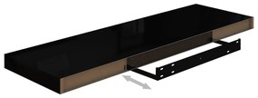 Prateleiras de parede suspensas 4 pcs 80x23,5x3,8cm MDF preto