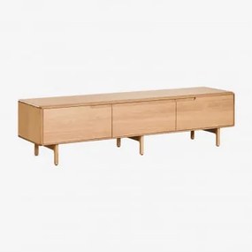 Móvel De Tv De Madeira Treveris Castanho Roble & ↔︎ 180 Cm - Sklum