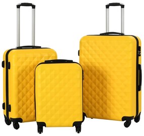 91890 vidaXL Conjunto de tróleis estojo rígido 3 pcs ABS amarelo