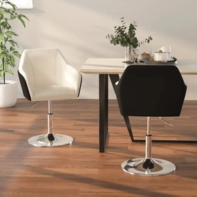 Cadeiras de jantar 2 pcs couro artificial branco/preto