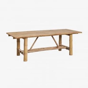 Mesa De Jardim Retangular 220x100 Cm Em Bambu Nelida Bambu - Sklum