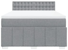 Cama com molas/colchão 160x200 cm tecido cinzento-claro