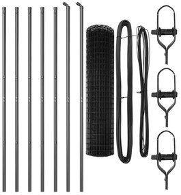 Cerca Euro da Conjunto de 2 Cinza Metal 25 x 1,2 m Durável