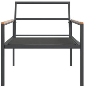 3 pcs conjunto lounge de jardim com almofadões aço antracite