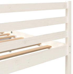 Estrutura de cama 200x200 cm madeira de pinho maciça branco