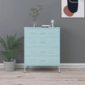 vidaXL Cómoda/aparador com gavetas aço 80x35x101,5 cm verde-hortelã