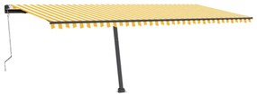 Toldo automático LED e sensor de vento 600x300cm amarelo/branco