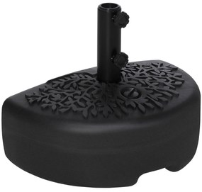 Base de Parede para Chapéu de Sol Suporte Semicircular para Chapéu de Sol Preenchido com Areia 21kg ou Água 18kg para Jardim Pátio Terraço Exterior 50