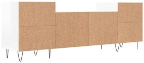 Móvel de TV 160x35x55 cm derivados de madeira branco brilhante