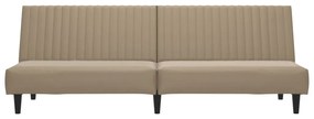 Sofá-cama de 2 lugares couro artificial cappuccino