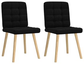 vidaXL Cadeiras de jantar 2 pcs tecido preto