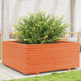 vidaXL Vaso/floreira jardim 110x110x49,5 cm pinho maciço castanho mel